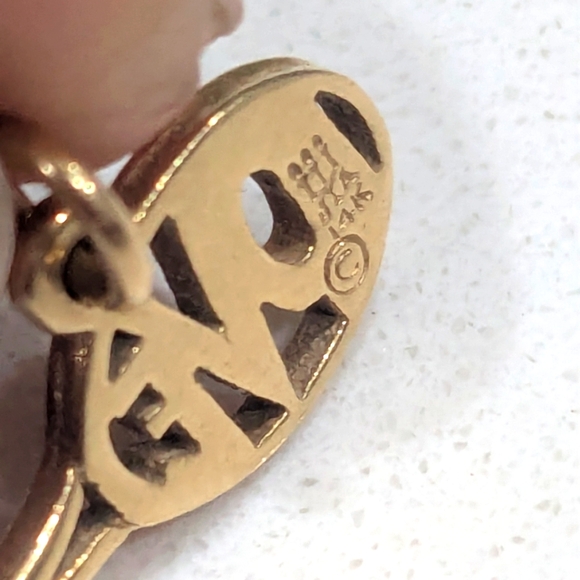 Rare-Retired 14K Gold James Avery Tennis Racket "LOVE" Charm/Pendant - Picture 9 of 11
